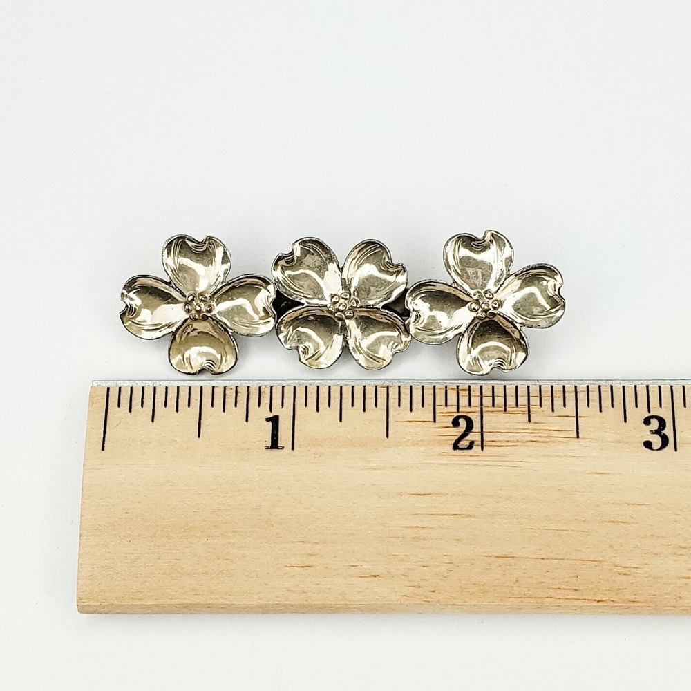 Sterling Silver 925 Dogwood Flower Brooch Pin Signed Lang - Picture 3 of 6